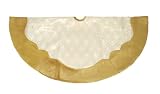 48 White and Gold Metallic Damask Christmas Tree Skirt