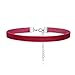 Cougar's Choice® Red Velvet Choker with Wide Pink Velvet(1cm)