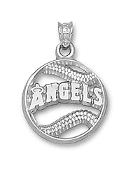 Los Angeles Angels New Pierced Baseball Pendant - Mlb