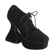 Demonia Shoes Women's WITCH-130, 4 1/2" Cone Heel Laceup Velvet Shoe