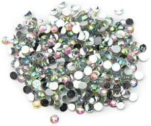 AllCraft New 1000Pcs 3mm Flatback Crystal AB round 14 Facets Resin Rhinestone Beads Decorations 3D Acrylic Nail Art Cellphone Case Decoration