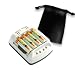MAHA MH-C401FS 100 min AA / AAA Battery Charger and Wall AC/ Car DC adapter with Scratch-Guard Protector Bag and X4 2700 Mah Nimh Batteries