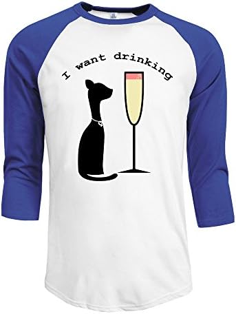 KJH 2 CBA Men's Sports Cat Drinking Letters Baseball T Shirt