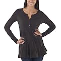 Mossimo Supply Co. Juniors Henley Tiered Shirt - Potting Soil Brown