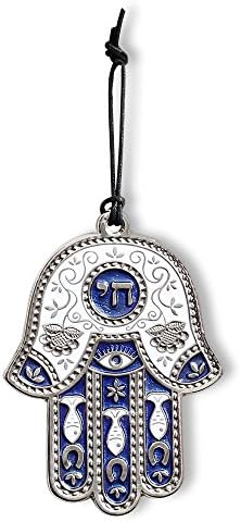 Jewish Chai Living Good Luck Home Wall Decor Multicolor Hamsa Hand - Medium - Made in Israel