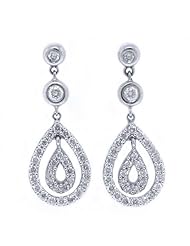 1.00 Carat Brilliant Round Diamond Dangle Earrings