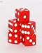Koplow Set of 5 Loaded Dice 1-4-5 & 2-3-6, Opaque Red with White pips