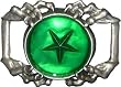 Mens GREEN RESIN STAR WITH SKELETON HANDS Punk Rock Metal Belt Buckle