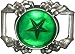 Mens GREEN RESIN STAR WITH SKELETON HANDS Punk Rock Metal Belt Buckle