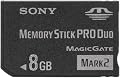 Sony MSMT8G//K 8GB Memory Stick PRO Duo (Mark2) Media