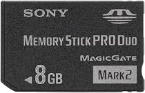 Sony MSMT8G//K 8GB Memory Stick PRO Duo (Mark2) Media