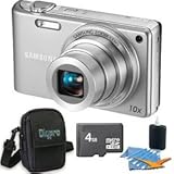Samsung - PL210 Superzoom 14MP Compact Silver Digital Camera, 10x Wide-Angl ....
