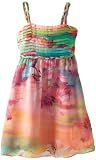 Nicole Miller Girls 7-16 Printed Chiffon Dress, Ceramic, Medium