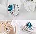 Yoursfs Sparkly 1.5ct Cubic Zirconia CZ Blue Topaz Cushion Cut Anniversary Engagement Ring