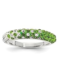 Sterling Silver Swarovski Elements East Lansing Spirit Domed Ring