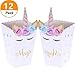 (Set of 12) JeVenis Magical Unicorn Party Favor Boxes Unicorn Party Popcorn Treat Boxes Candy Cookie Containers for Baby Shower or Birthday Party Favor Supplies Decorations