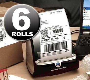 Dymo 1744907 Compatible 4"x6" Shipping Labels for 4XL (6 Rolls)