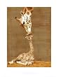First Kiss (Giraffe with Baby) Art Poster Print - 16" X 20"