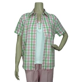 Buy Alfred Dunner Palm Beach Garden Plaid Blouse by Alfred Dunner