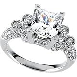 14K White Gold Diamond Engagement Ring Semimount - 1.00 Ct.