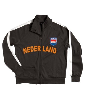 Holland / Niederlande Zip Jacke mit Wappen Gr. S-XXL schwarz/weiss L