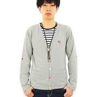 Ｔシャツ ボーダー ニット カーディガン セット販売 (Ｌ, グレー)