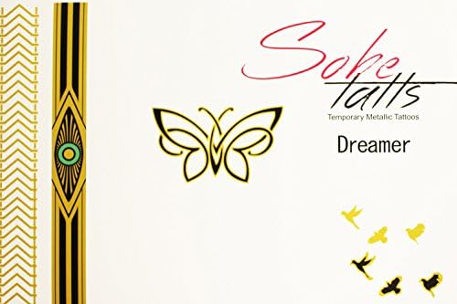 Dreamer Metallic Temporary Tattoos - Pack of 4 Sheets