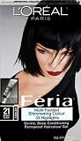 L'Oreal Feria Multi-Faceted Shimmering Colour 3X Highlights Permanent Haircolour Gel 21 Starry Night - Bright Black