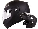 Modular Flip-up Motorcycle Helmet Matte Flat Black DOT Approved (X-Large)