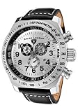 Men's SL Pilot Chronograph Silver Dial Black Leather