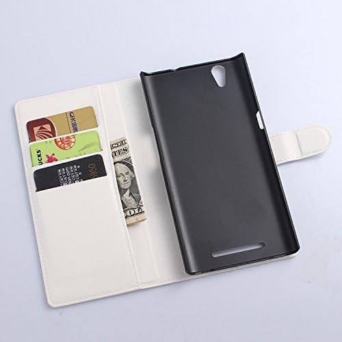 Deetech ZTE ZMAX Z970 Case PU Leather Wallet Case with Card Slots Cash Compartment for ZTE ZMAX Z970 (TMOBILE / METRO) (White)