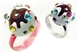 YUMMY 3d Crystal Cupcake Charm Fashion Ring with Colorful Crystals ~ Adjustable Size ~ Comes Gift Boxed! YOU CHOOSE COLOR!