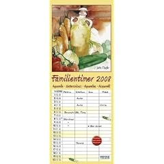 Aquarell-Familientimer 2008: Familientimer mit Ferienterminen