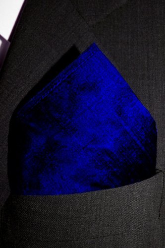 Navy Dupioni Silk Pocket Square
