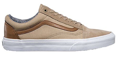 Vans Old Skool Skate Shoe (10.5 D(M) US Mens/ 12.0 B(M) US Womens, (C&L) Silver Mink/ True White)