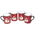 Sledding Snowman Mug Set of 4 - Assorted