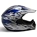 TMS® Adult TMS Blue Flame Dirt Bike ATV Motocross Helmet with Goggles (Large)