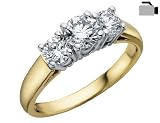 Diamond Engagement Anniversary Three Stone Ring 1 Carat (ctw) in 14K Yellow Gold