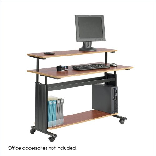 Safco Space Saving Adjustable Workstation - Rectangle - 40