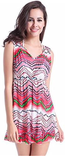 Women's Summer Above Knee Princess Dresses Printed Beach Cover Up Beach Dress