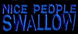 NICE PEOPLE SWALLOW - Blue on Black - Embroidered Iron On or Sew On Patch