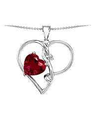 Original Star K (tm) Large 10mm Heart Shaped Created Ruby Knotted Heart Pendant in .925 Sterling Silver