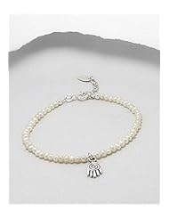 White (Natural) Hand Fresh Water Pearls Bracelet In 92.5 Sterling Silver