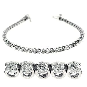 14k White Gold Diamond Bracelet - JewelryWeb