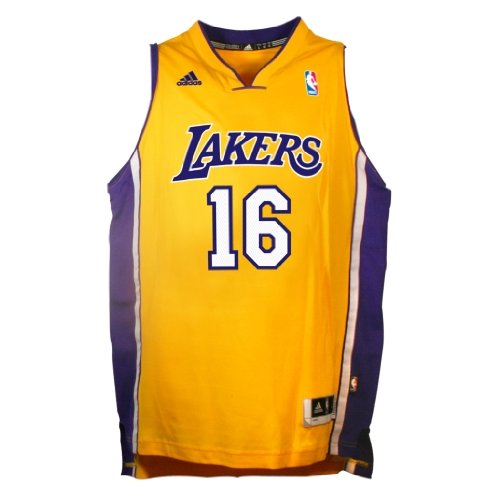 NBA Youth Los Angeles Lakers Pau Gasol Swingman Home Jersey  (Gold, Large)