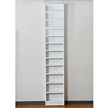 JKプラン 1cmピッチラックシリーズ 薄型オープンラック幅44セット(上置き付き) ホワイト bdc-100/bdc-103