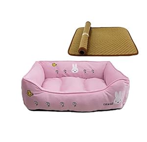 Amazon.com : Pet Dog Solid Cartoon Rabbit Short Plush Bed Nest (Pink ...