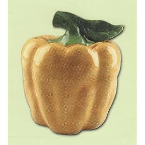 Ceramic Bell Pepper 3-D Table Top Cookie Jar Yellow by