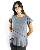 Elegant Juliet Dual Maternity and Nursing Blouse - Grey
