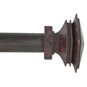 Window Curtain Rod Drapery Rod 18inch To 48inch Stacked Square Burgundy